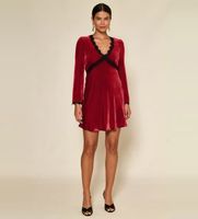 rixo para mujer 0100241742506927 vestido macie rojo xs casual viscosa manga larga