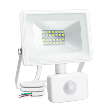 Aigostar 20W Foco LED con Sensor Movimiento PIR,1800LM Super Brillo Focos LED Exterior , IP65 Impermeable,Blanco Frío 6400K Luz de Seguridad para Jardín, Patio ,Garaje, etc.