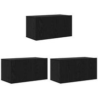 conjunto de mueble de tv 3 pcs negro 60 x 30 x 30 cm vidaxl