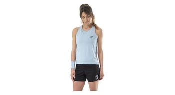 Camiseta de tirantes compressport performance azul mujer