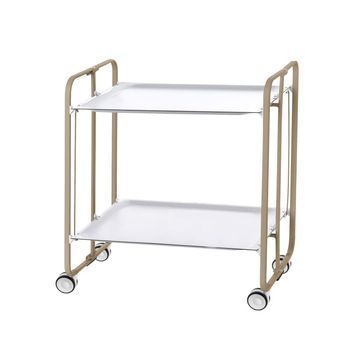 Carrito Auxiliar Plegable Bauhaus Arena Con Ruedas – 2 Niveles Y 4 Posiciones,,blanco