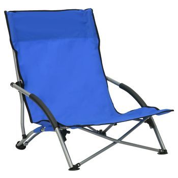 Pack 2 Uds Sillón De Playa| Sillas De Playa Plegables Tela Azul