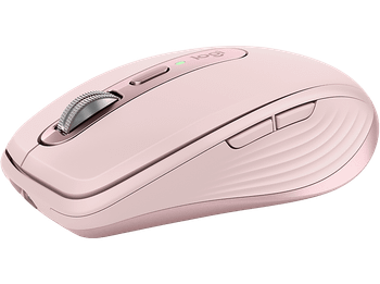Ratón inalámbrico - Logitech MX Anywhere 3S, Bluetooth, 8000 ppp, Multiplataforma, Botones personalizables, Carga rápida, Multisistema, Rosa