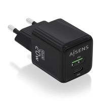 aisens asch-20w2p011-bk cargador gan 20w 1xusb-c pd30 qc40 1xusb-a qc30 negro