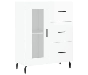 Vidaxl aparador de madera contrachapada blanco brillante 69,5x34x90 cm