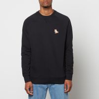 maison kitsune unisex chillax fox patch classic sweatshirt - black - s