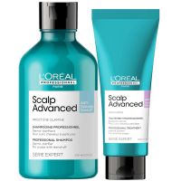 loreal professionnel serie expert scalp advanced anti-dandruff shampoo and hair treatment routine