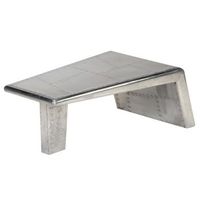 mesa de centrormesa auxiliarrmesa de cafe estilo aviador vintage de aluminio cfw773113