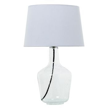 Lampara Sobremesa Transparente Y Blanco