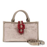 mini bolso de terciopelo con detalles de piel sintetica minkbordeaux