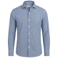 archivium camisa manga larga sr11ca nes07 linen-200 navy blue para hombre