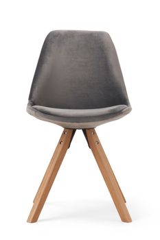 Oscar Grey Velvet Square Leg Dining Chairs - Grey