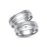 alianzas de oro blanco o platino con 12 diamantes