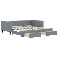 cama para adulto  cama individual  sofa cama nido con cajones tela gris claro 100x200 cm