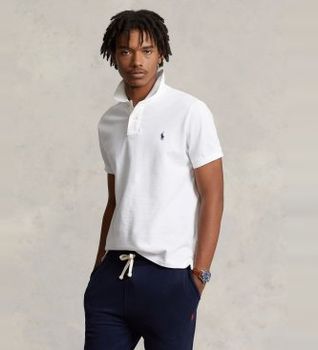 Polo Ralph Lauren para hombre. 710548797001 Polo de Piqué Slim Fit blanco (L), Casual, Algodón, Manga corta