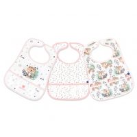 set de baberos de rizo y eva con recogemigas 3 uds savanna rosa