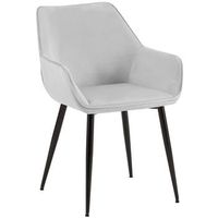 silla de comedor luena terciopelo gris claro 63x52x82 cm clp