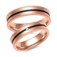 alianzas de oro rosa y carbono con diamante