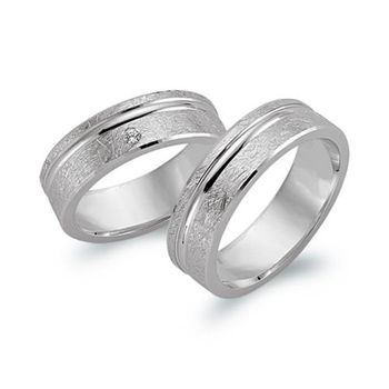 Alianzas oro blanco 18 quilates con diamante