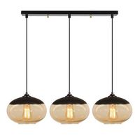 lampara de techo camini-mr-871 miel negro metal 75x25x113 cm