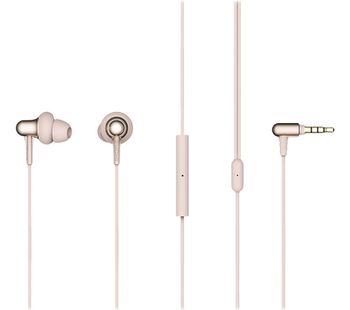 Stylish Dual-Dynamic E1025 Earphones - Platinum Gold, Gold