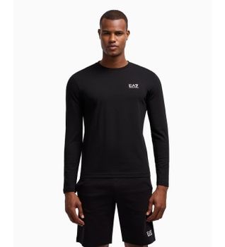 EA7 para hombre. 8NPT28_PJVQZ Camiseta de manga larga de algodón Core Identity negro (M), Casual