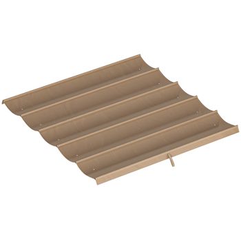 Outsunny Cubierta para Techo Retráctil de 2,5x2,55m para Pérgola 3x3 Tela de Repuesto con 10 Orificios de Drenaje Pardo