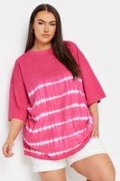 yours camiseta algodon rosa rayas tie dye mujer curvy y tallas grandes yours