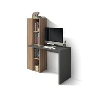 escritorio modelo 640 de la coleccion nelle encimera en cascada y estanteria con armario lateral de herdasa