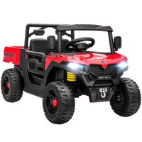 aiyaplay coche electrico infantil 12v con mando a distancia suspensiones maletero y musica edad 3-8 anos rojo   aosom espana