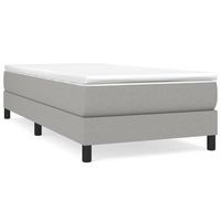 cama individual  cama para adultos  estructura de cama box spring tela gris claro 80x200 cm