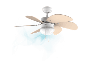 Ventilador de techo - Cecotec EnergySilence Aero 3600 Vision Sunlight, 50 W con lámpara, 3 velocidades, Aspas reversibles, Invierno/verano, Multicolor