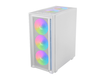 CAJA ATX SEMITORRE GAMING MARS GAMING MCAIRW FRONTAL BLANCO DE MALLA 4x120mm RAINBOW