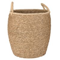 cesta redonda de fibra con asas