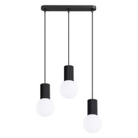 lampara colgantes negro aluminiovidrio alt 120 cm