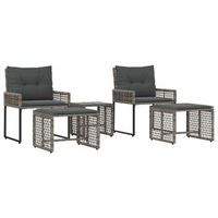 juego de muebles de exterior con cojin 5 piezas  mobiliario de jardin gris