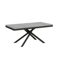 mesa extensible 90x180284 cm karida evolution cemento estructura antracita