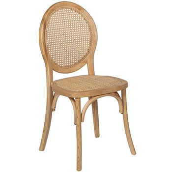 Silla Madera Cedro Natural Con E Spaldar Y Asiento De Ratan