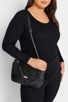 bolso negro guateado doble correa