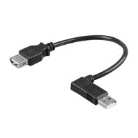 goobay cable acodado usb-a a usb-a machohembra 015m negro