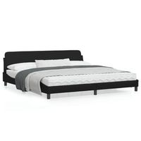 cama matrimonial  cama para adultos  estructura de cama con cabecero cuero sintetico negro 200x200cm cfw138561