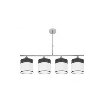 Lampara Cloe 4xe14 Cromo/blanca-madera Negra Regx75x14 Cm