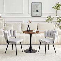 conjunto de mesa y 2 sillas - comedor - mdf y metal - gris claro y negro 60x60x72cm