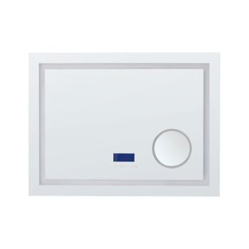 Espejo De Baño Moderno Led Rectangular Con Altavoz Bluetooth Con Espejo De Aumento 60 X 80 Cm Plateado Thaix