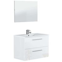 mueble de bano con dos puertas batientes y espejo