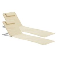 set de 2 esterillas de playa cellorigo con respaldo 160 x 49 cm beige encasa