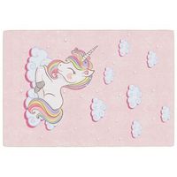 alfombra ninos lavable unicornio rosa 160x230 cm vidaxl