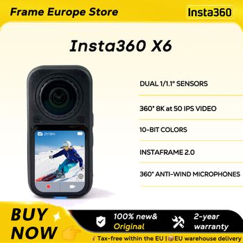 Insta360 X6 360 °   Cámara de Acción 8K de Alta Resolución con Edición IA Integrada para Ciclismo, Esquí, Viajes y Creación de Contenido Insta360 X6 2026 Nueva