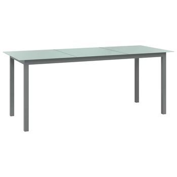 Mesa De Jardín De Aluminio Y Vidrio Gris Claro 190x90x74 Cm Vidaxl