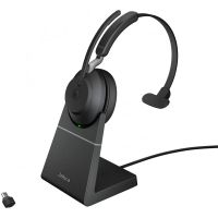 jabra evolve2 65 ms teams mono auricular bluetooth con soporte de carga usb-c negro